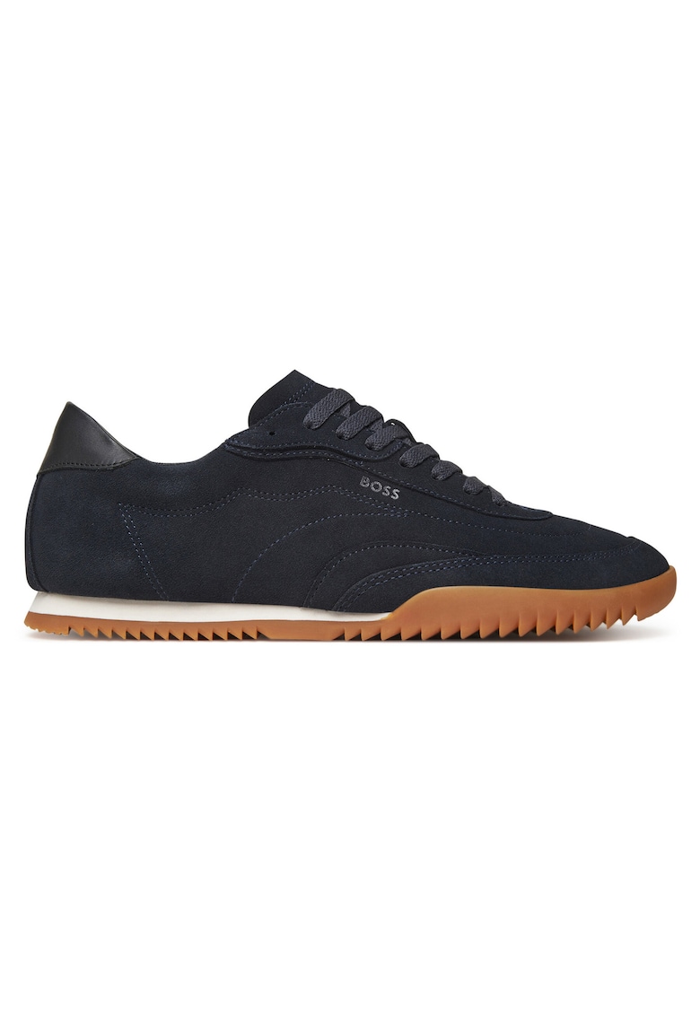Tenisi barbati Dark Blue 401 - piele naturala - negru