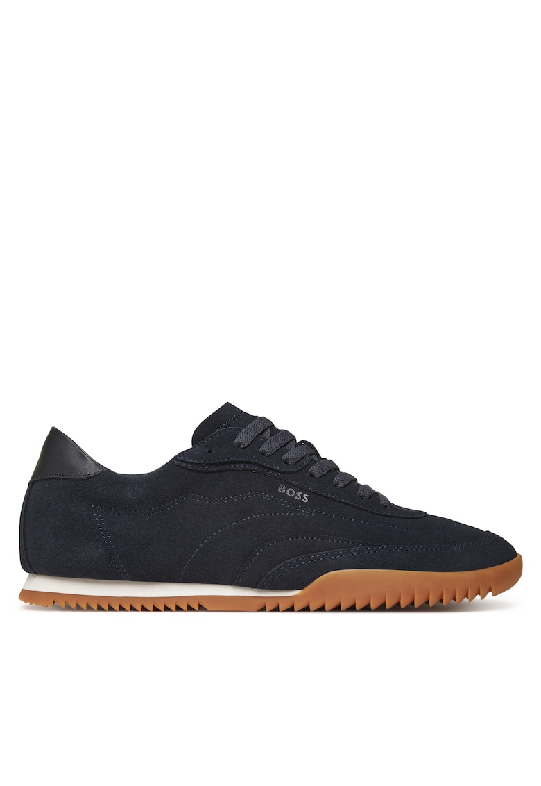 Tenisi barbati Dark Blue 401 - piele naturala - negru