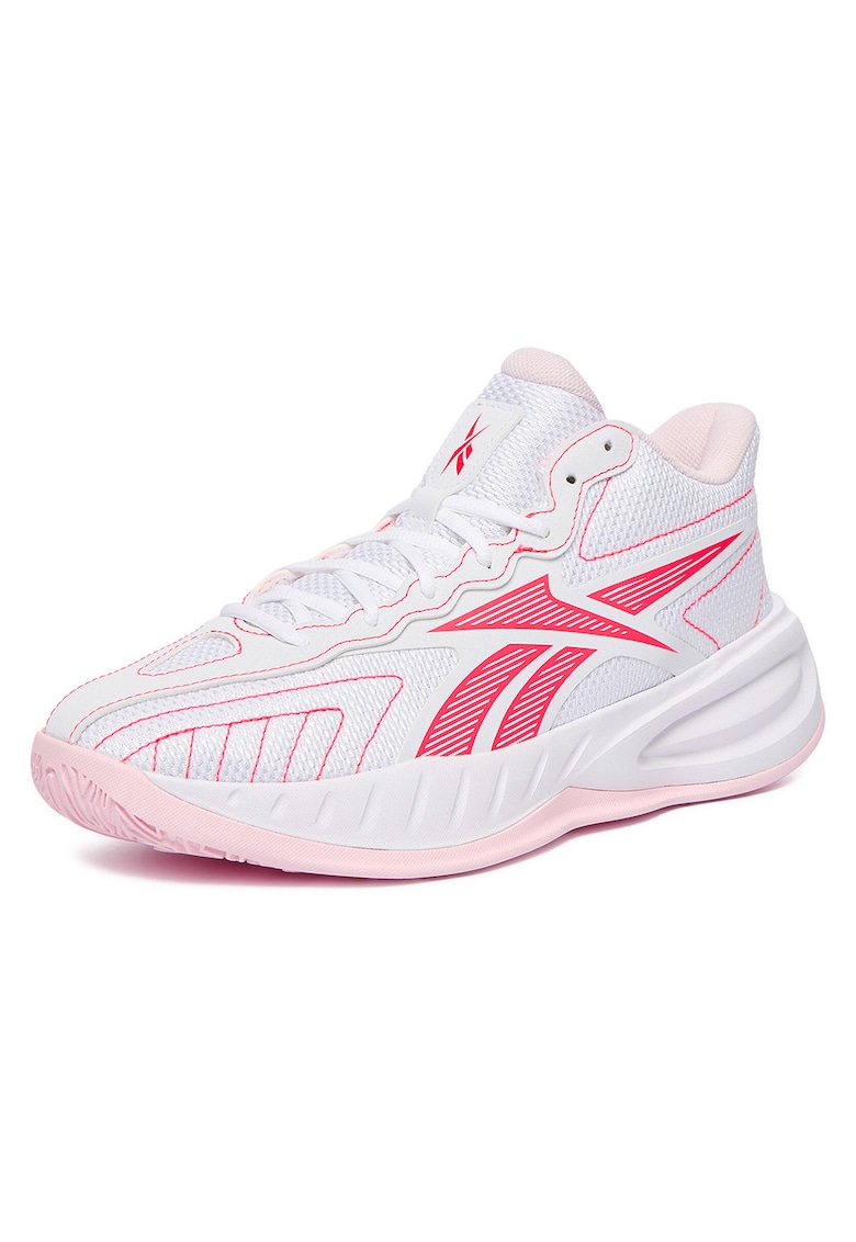 Pantofi sport baschet unisex - alb-roz - textil -