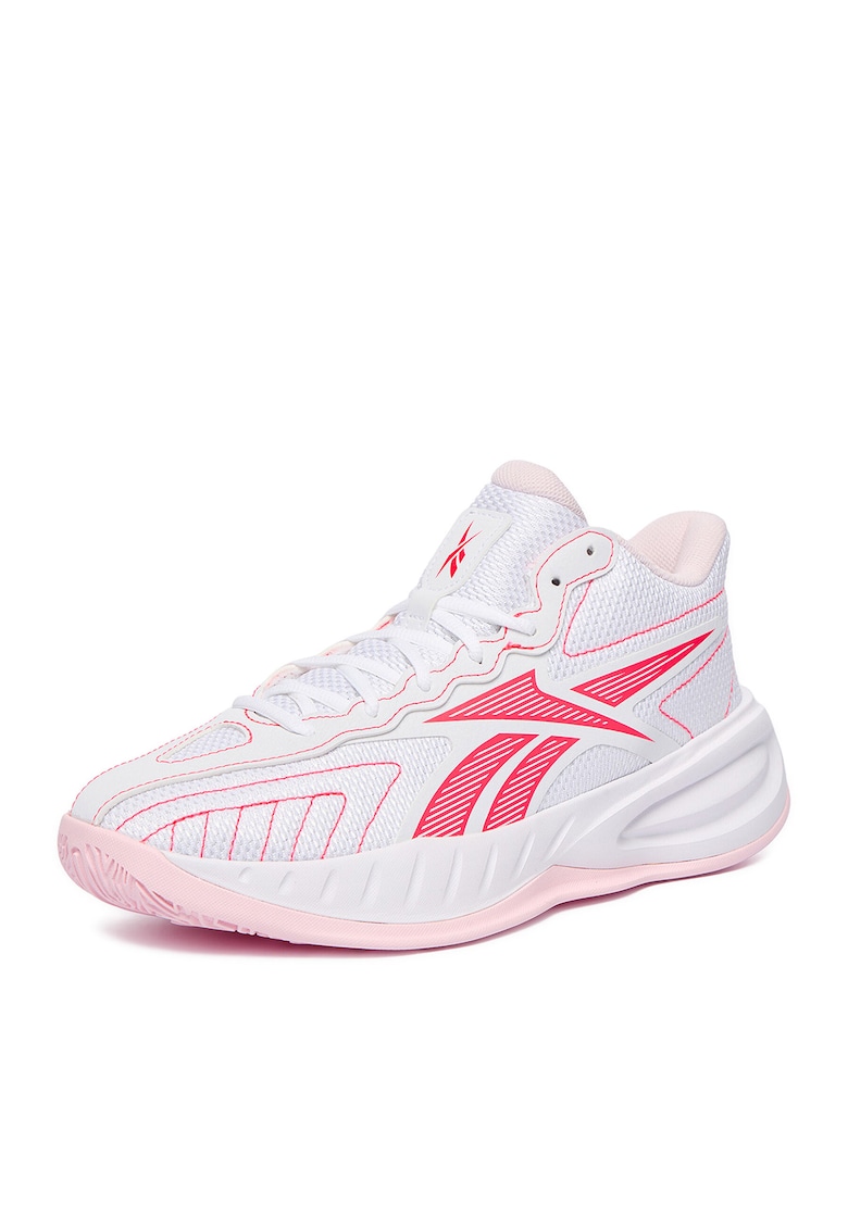 Pantofi sport baschet unisex - alb-roz - textil