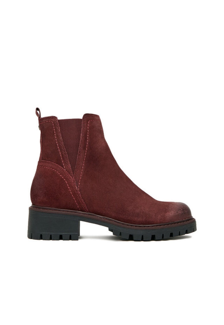 Botine Bordeaux din piele - Bordeaux