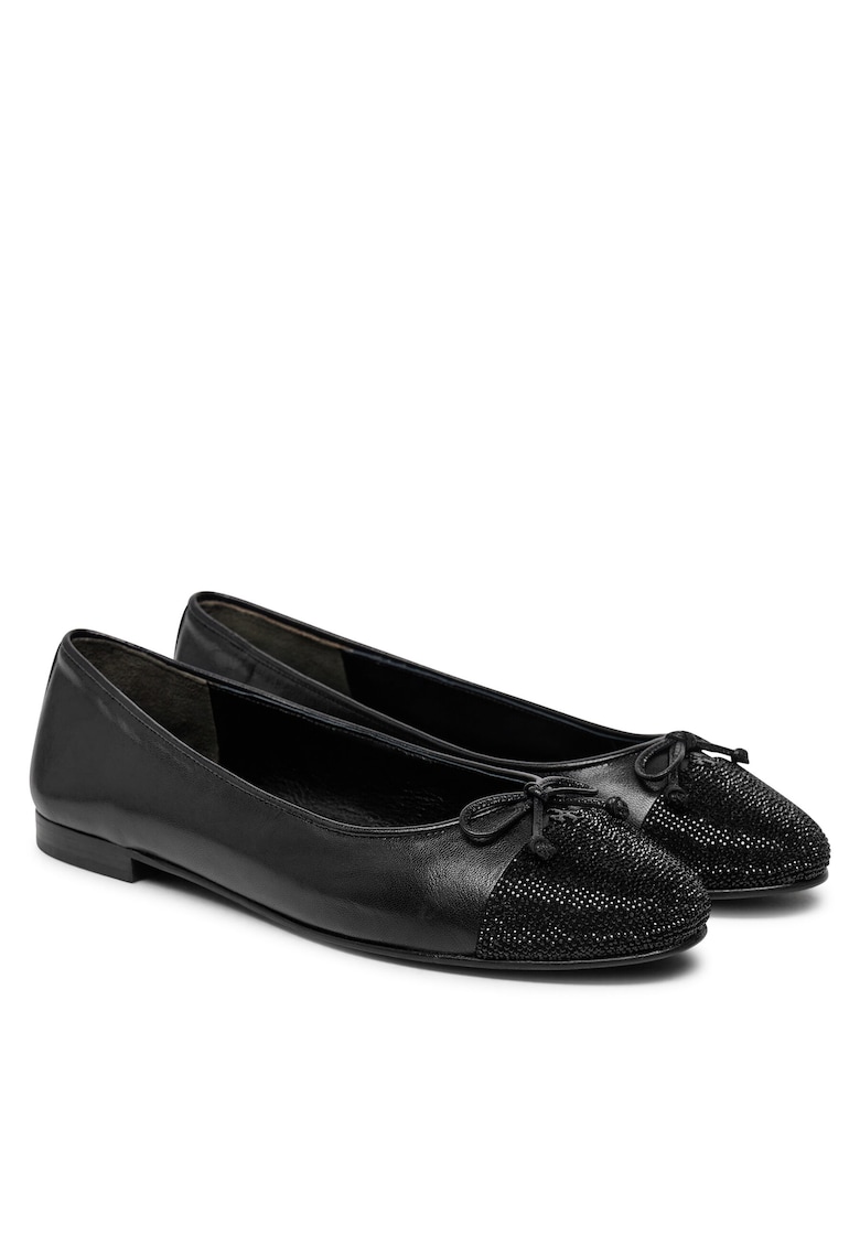 Balerini dama - piele naturala - negru