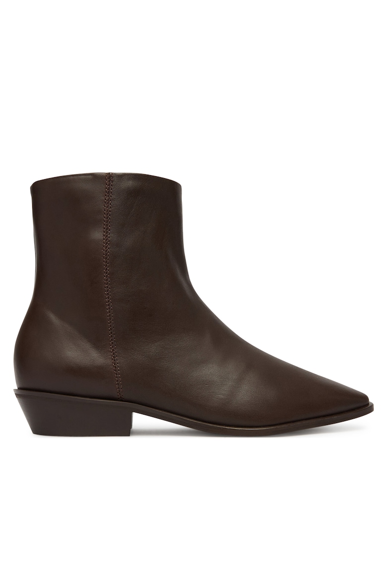 Botine dama Rona - piele naturala - maro inchis