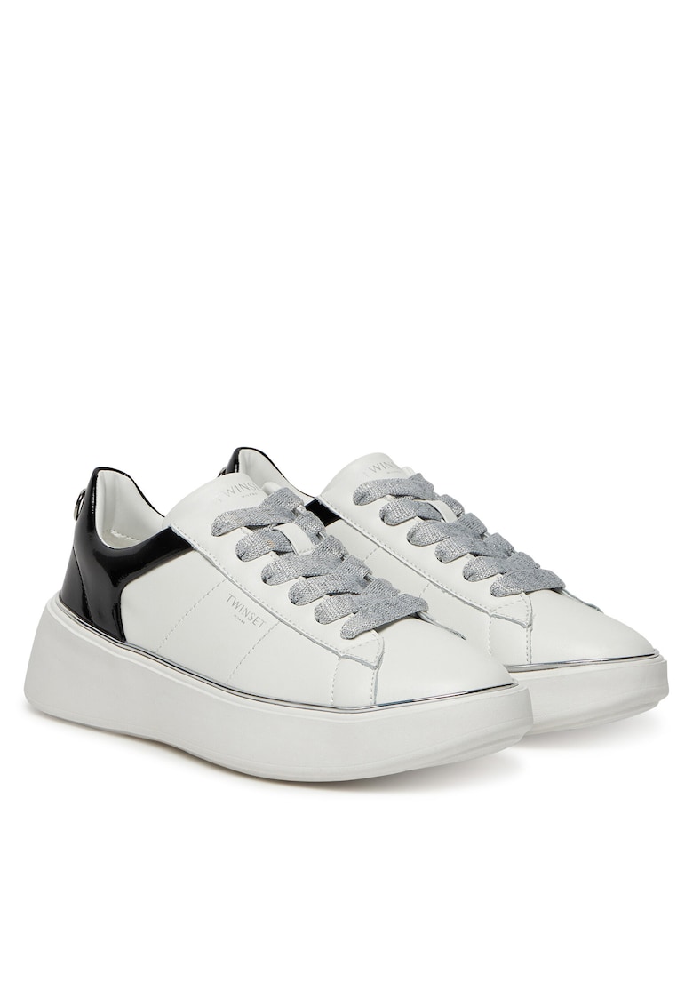 Tenisi dama - 251TCP042 - piele naturala - alb/negru