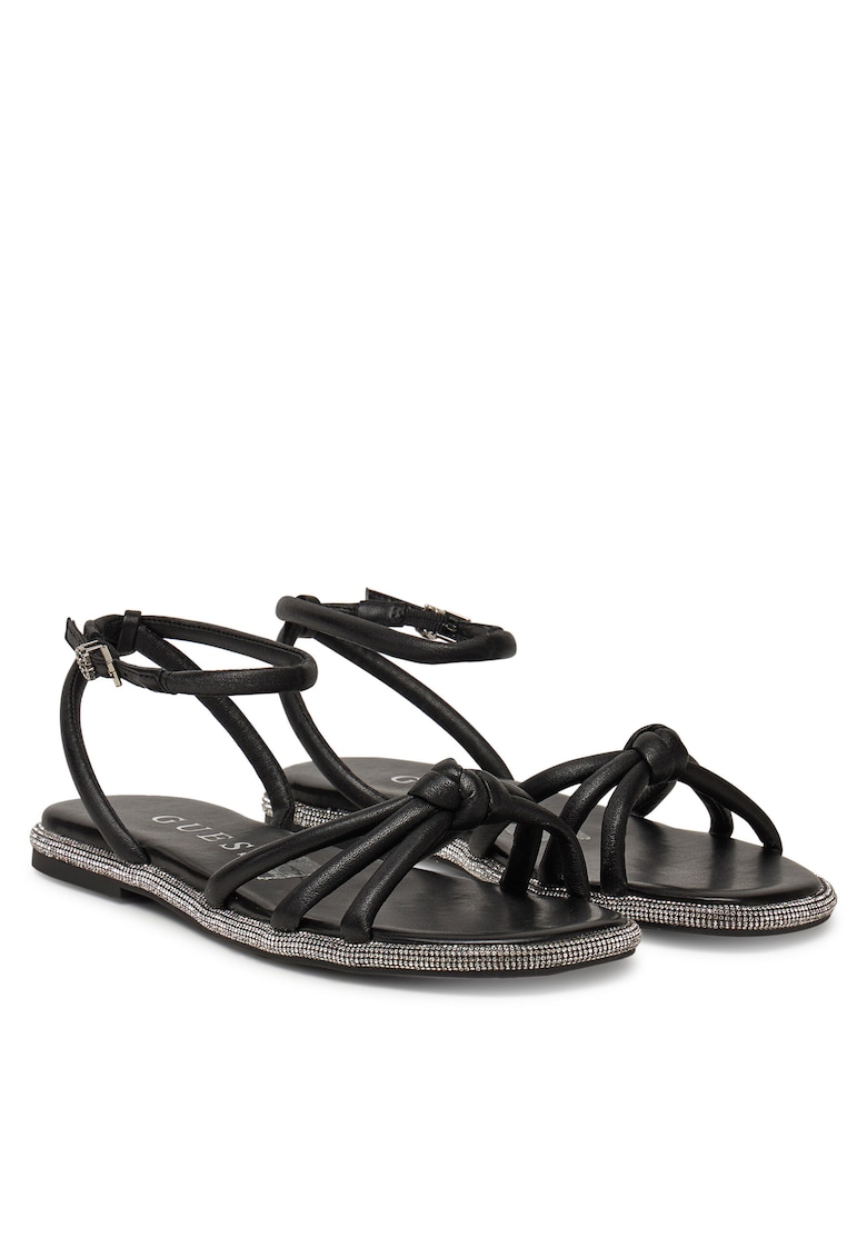 Sandale dama - FLJSLO LEA03 - piele naturala - negru -
