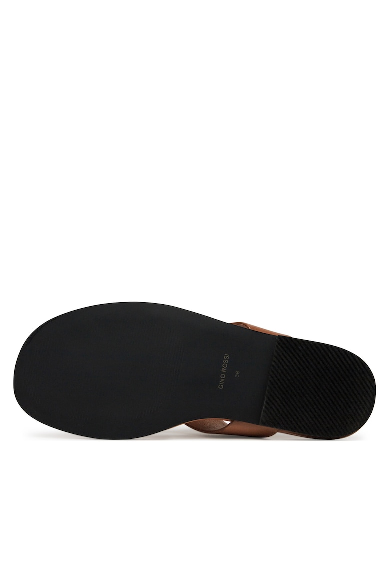 Slapi de dama - piele naturala - maro -