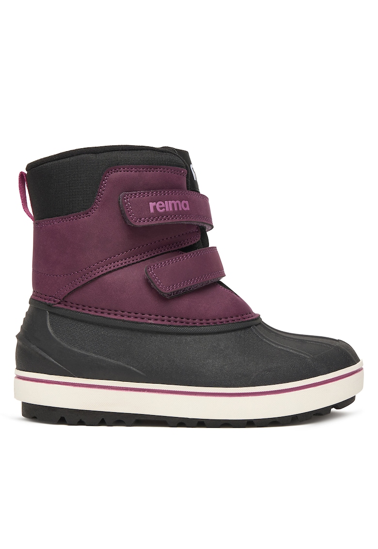 Cizme de iarna pentru fete - piele naturala - violet - velcro -