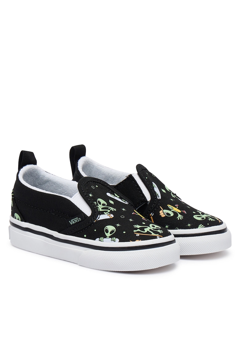 Tenisi copii - pentru baieti - slip-on - negru/verde