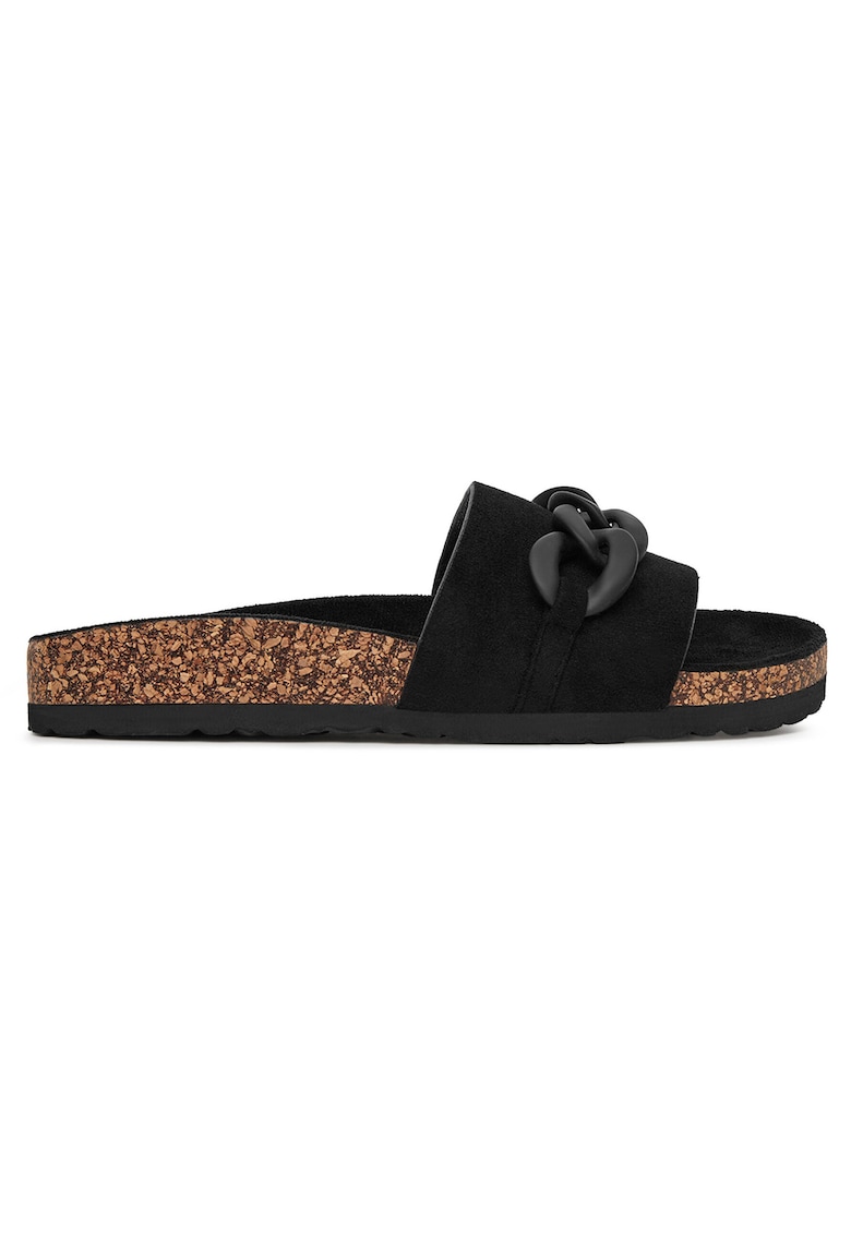 Slapi S113 - negru - textil -