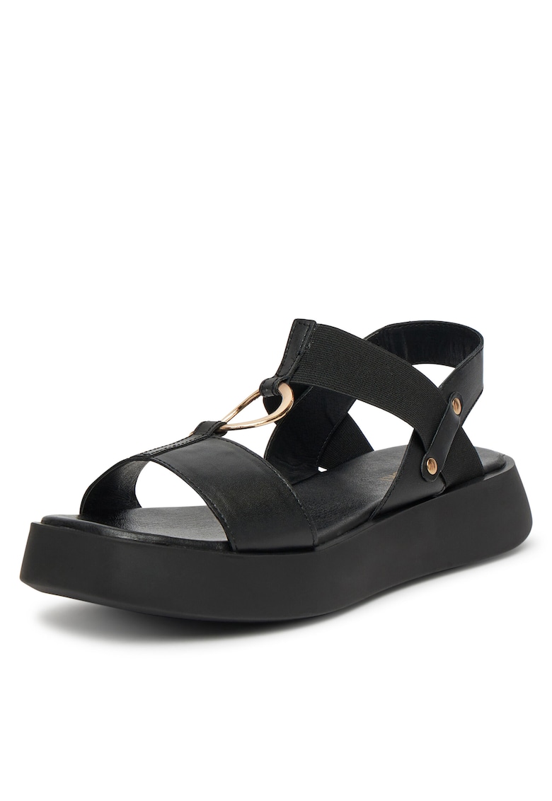 Sandale dama - piele naturala - negru -