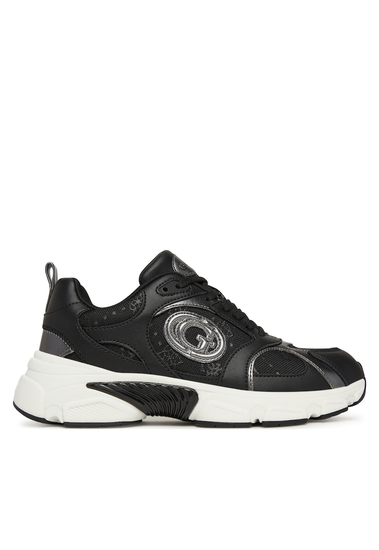 Pantofi sport din piele ecologica cu talpa wedge - Negru