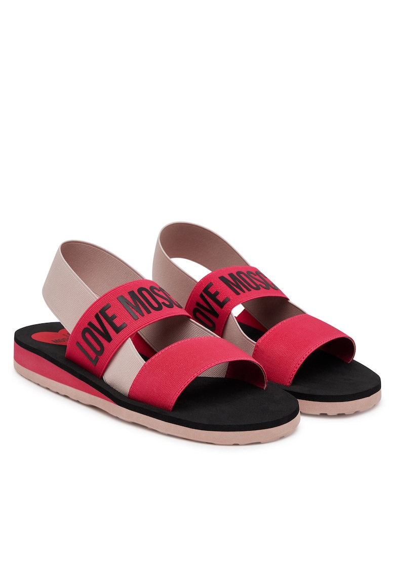Sandale dama fuxia/cipria