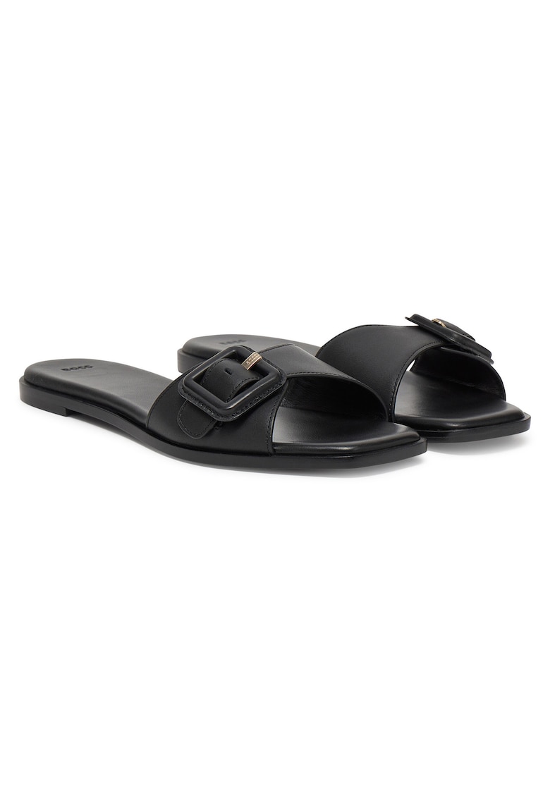 Slapi model Charlize - piele naturala - culoare neagra -