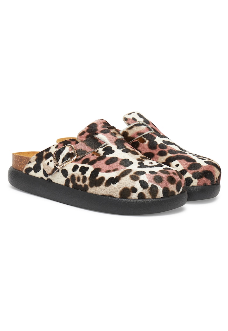 Saboti dama model Fae Chunky - piele naturala - alb