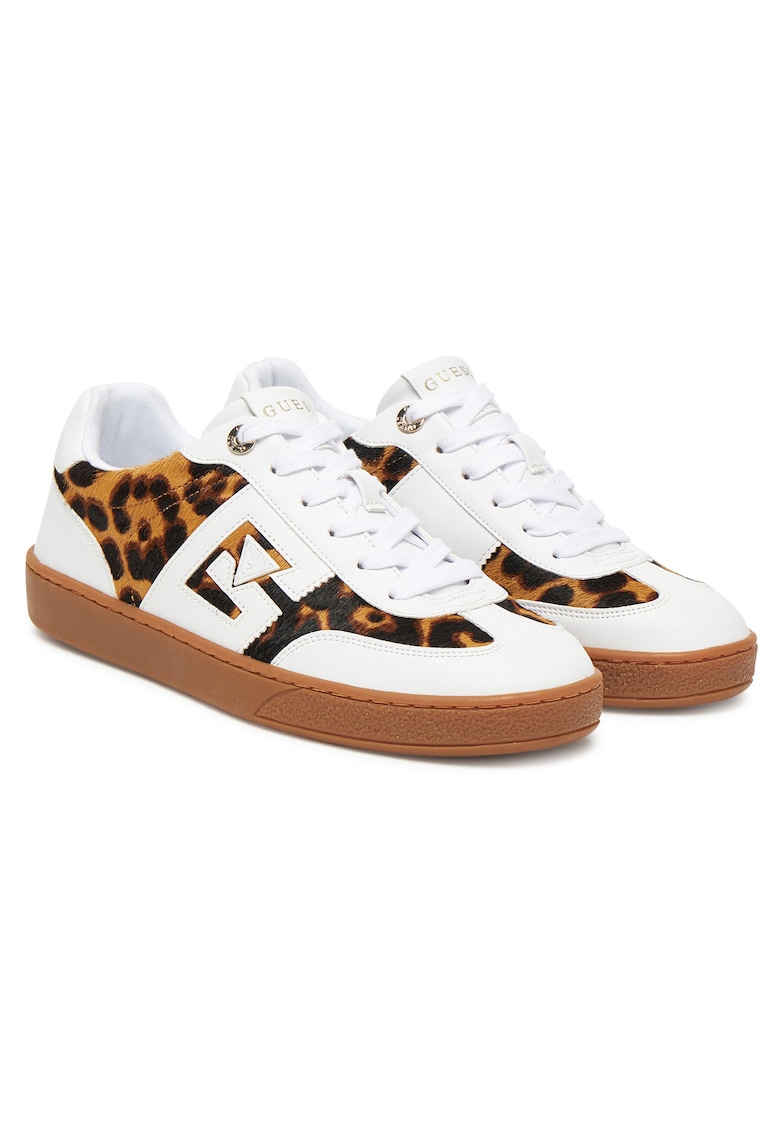 Tenisi dama Leopa - piele naturala - FLTNC2 PEL12 - alb