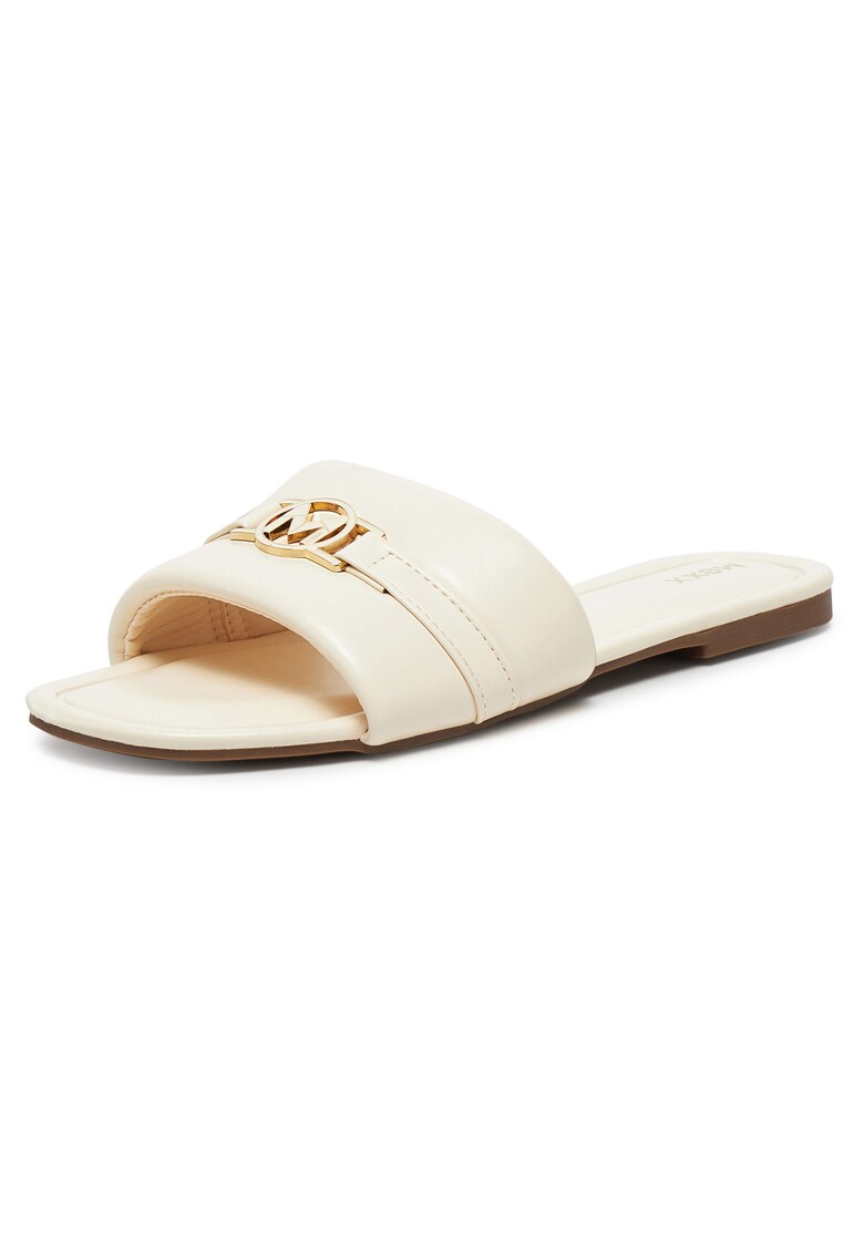 Papuci dama - design minimalist - bej - material sintetic