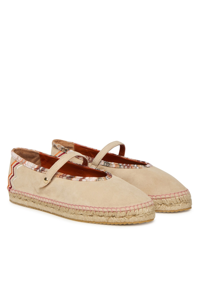 Mocasini dama - espadrile bej - tesatura