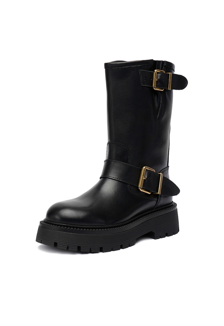 Botine dama - piele naturala - negru EO-CLAIRE-70866 - Negru