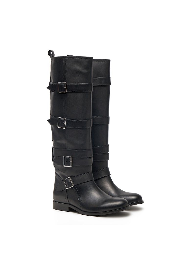Cizme dama material piele naturala - negru