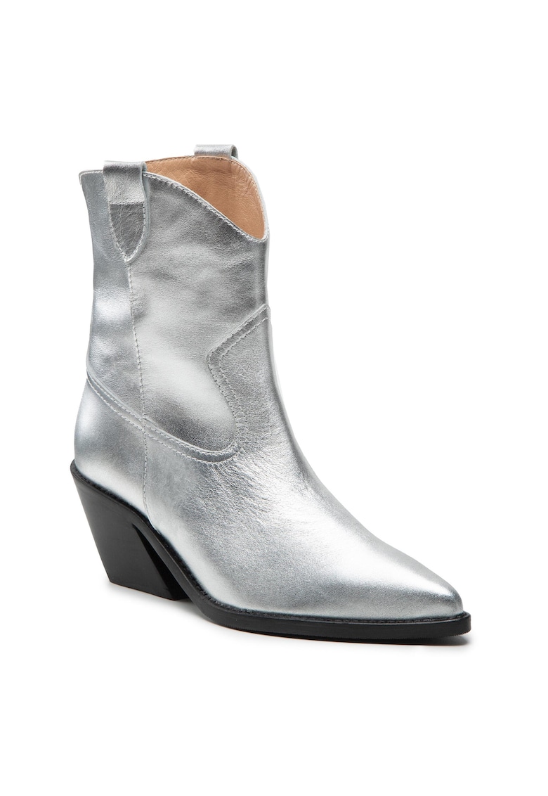 Botine dama - EM-57-12-001540 - piele naturala - argintiu -