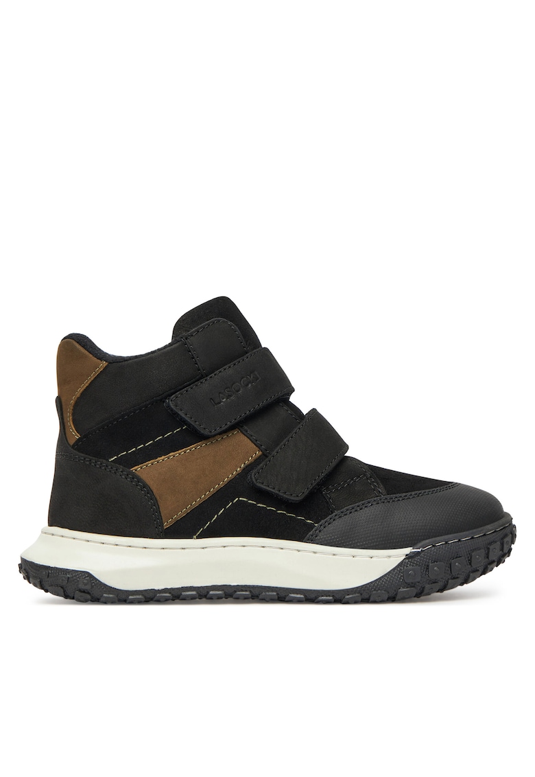 Ghete sport baieti - piele naturala - negru/maro -