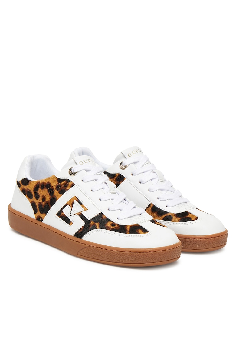 Tenisi dama Leopa - piele naturala - FLTNC2 PEL12 - alb