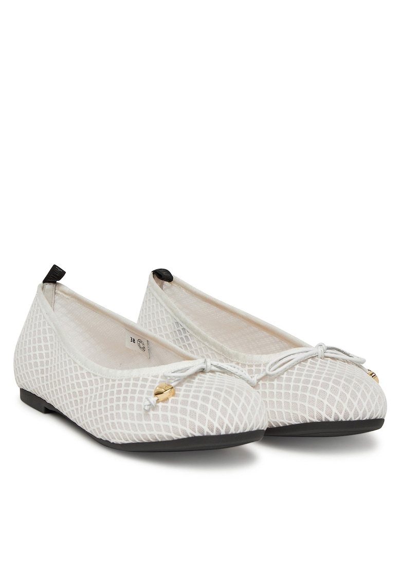Balerini dama textil - alb