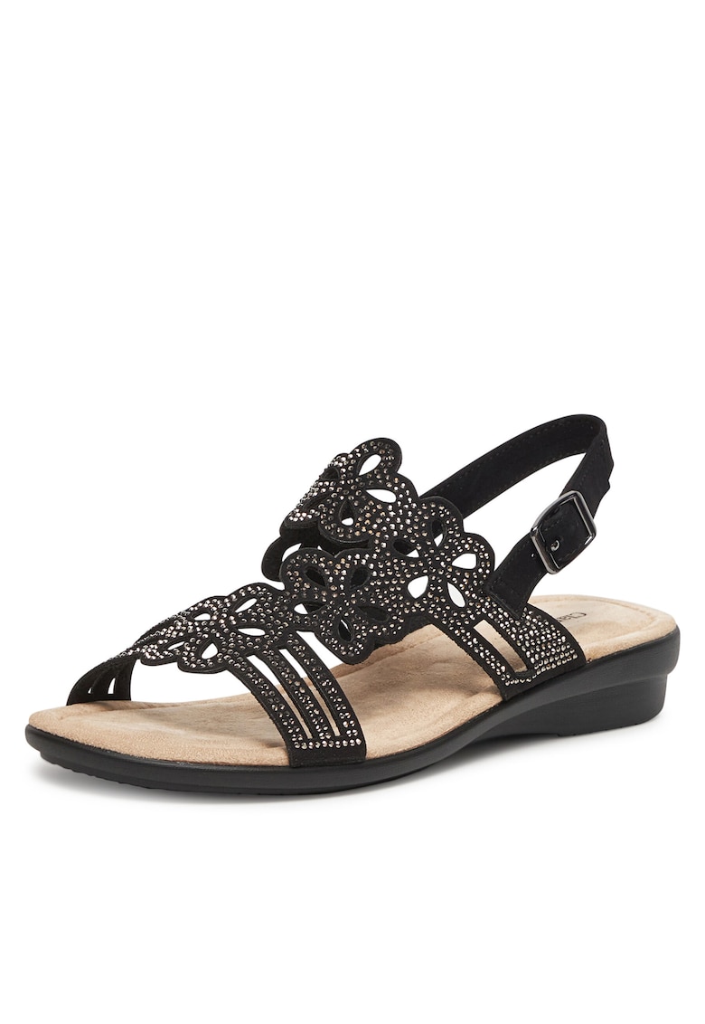 Sandale dama negre - tesatura -