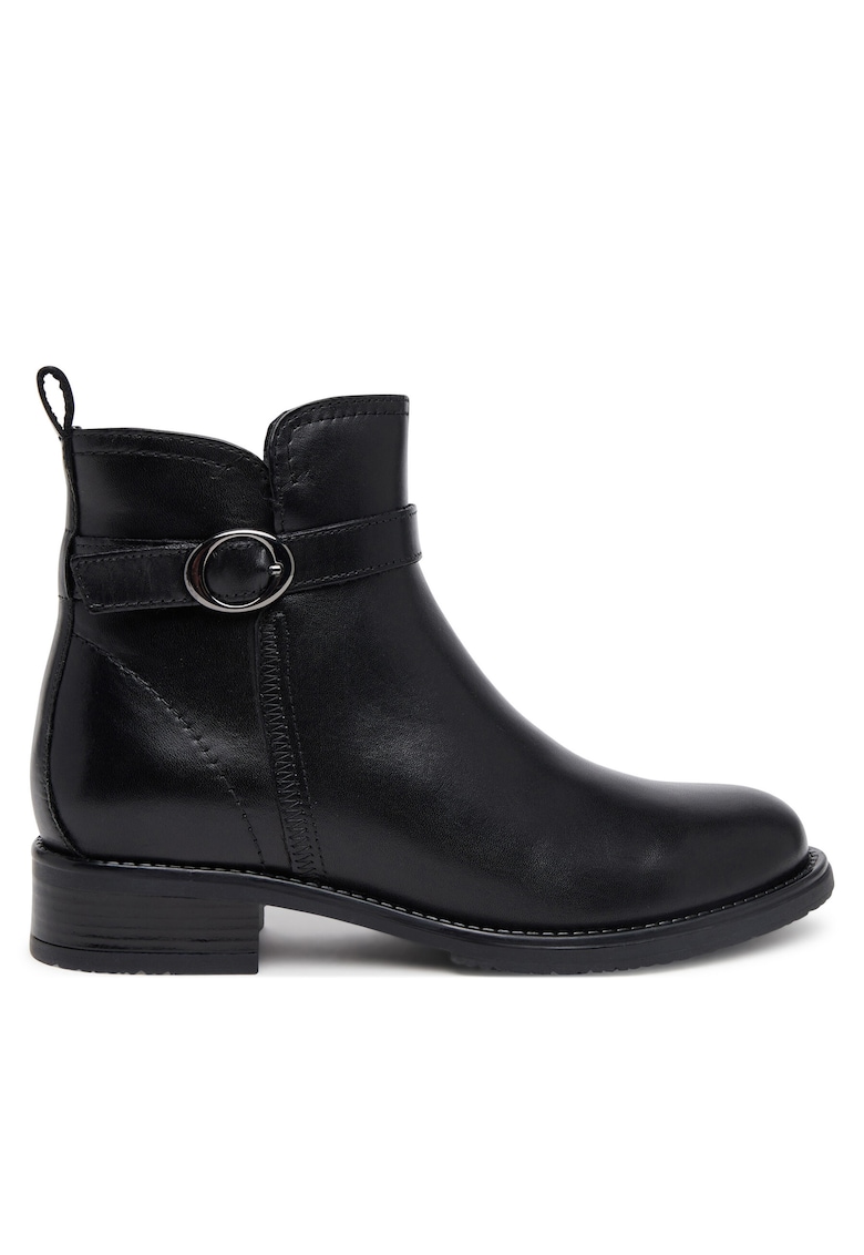 Botine piele naturala negru - Negru