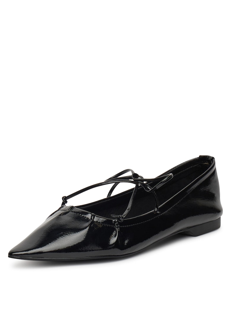 Balerini dama - negru - sintetic - varf ascutit