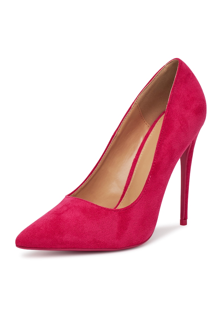 Pantofi dama - toc - roz - tesatura