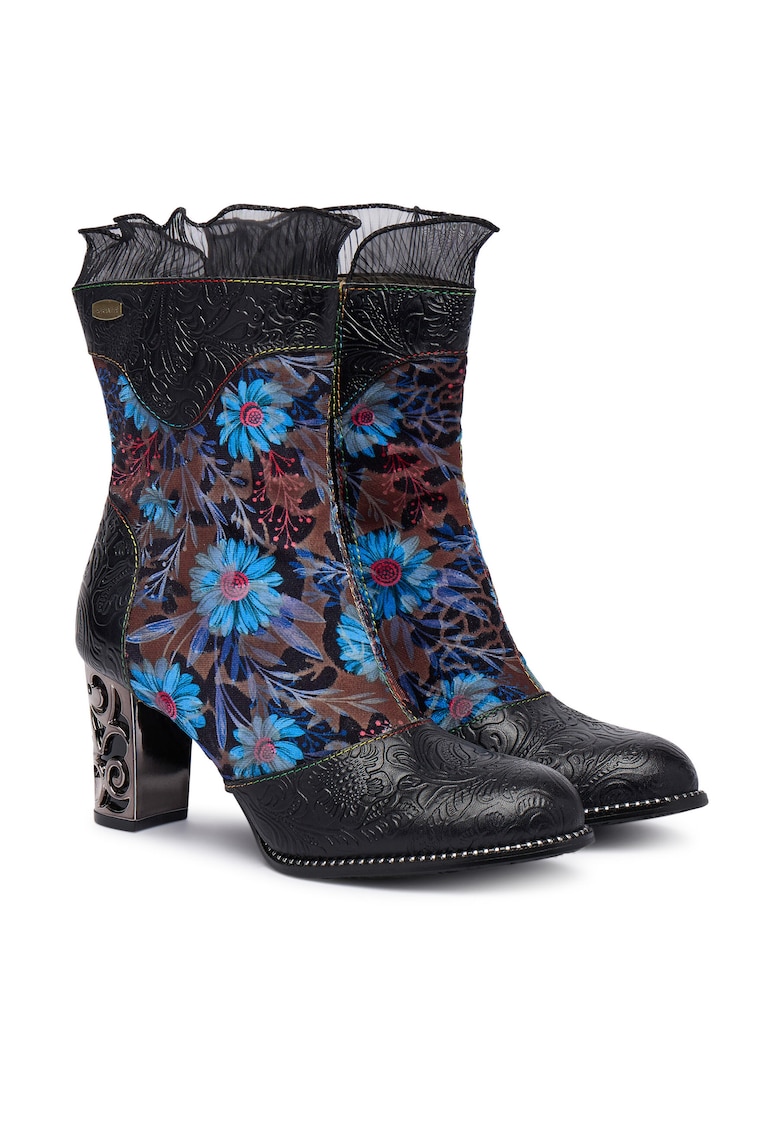 Botine dama Charbon - Piele naturala - Negru