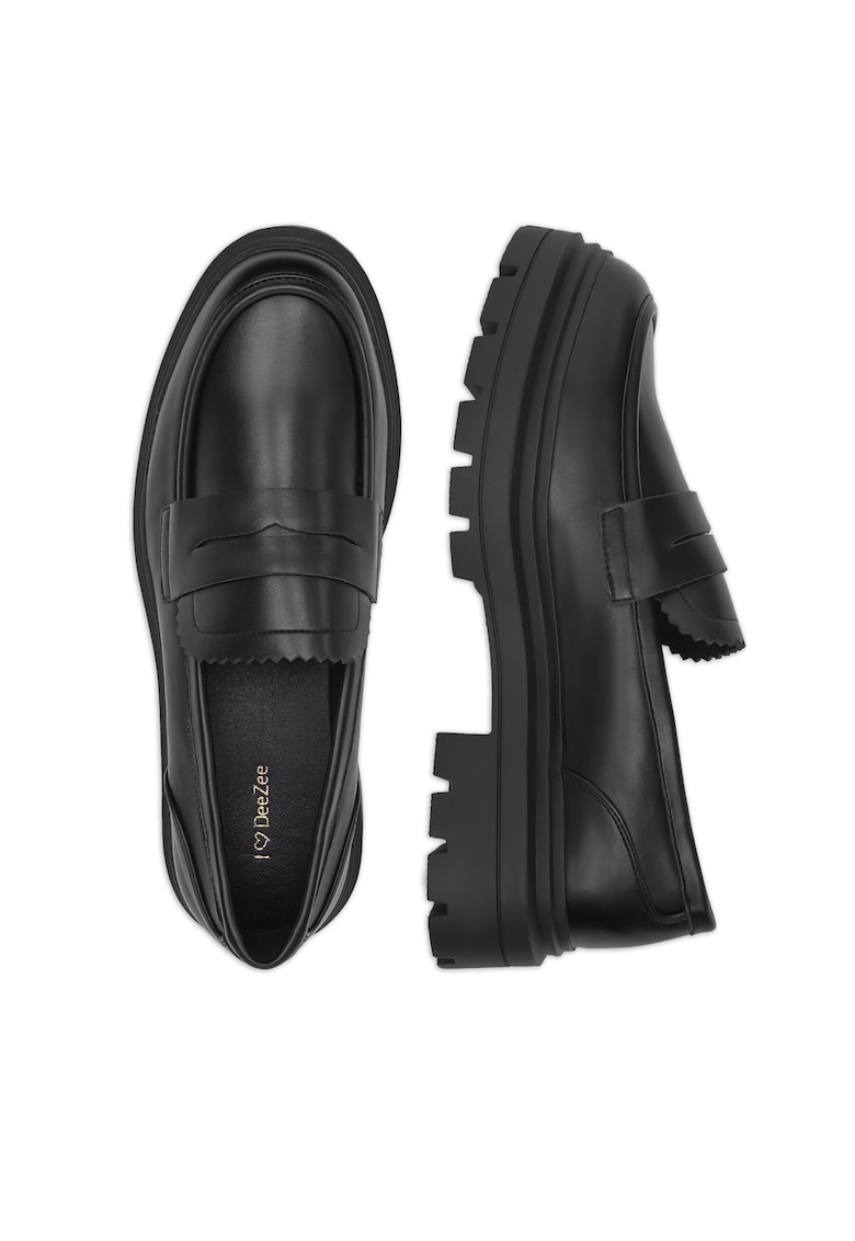 Mocasini dama - piele ecologica - negru - Negru