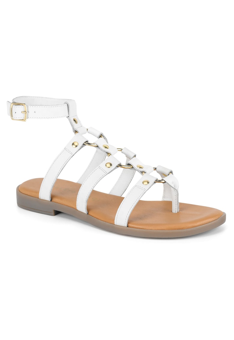 Sandale dama - piele naturala - alb