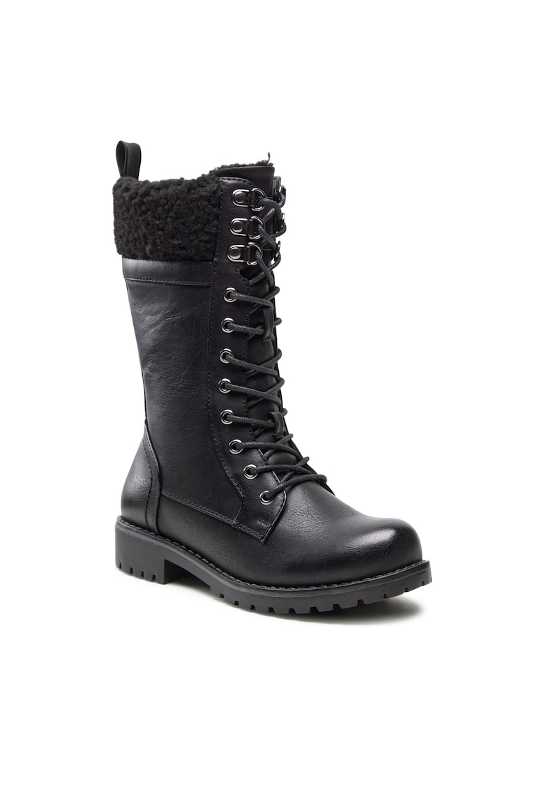 Cizme Fete - piele ecologica - negru - Negru