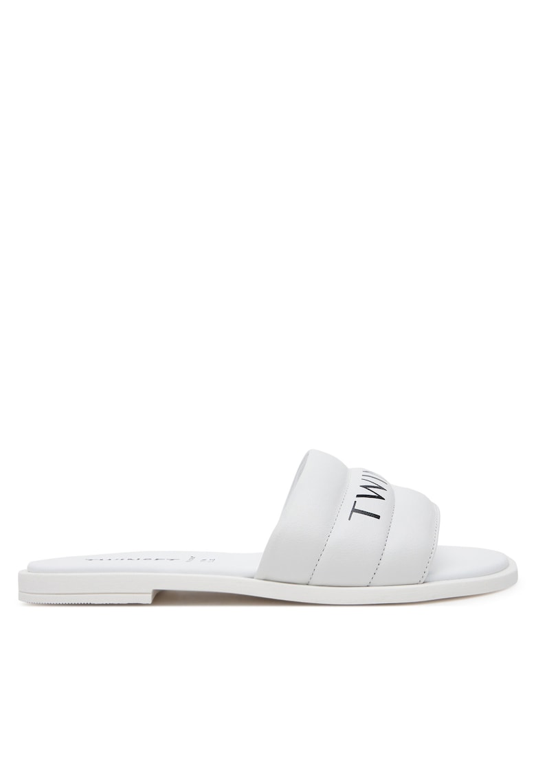 Slapi unisex Ice - piele naturala - alb