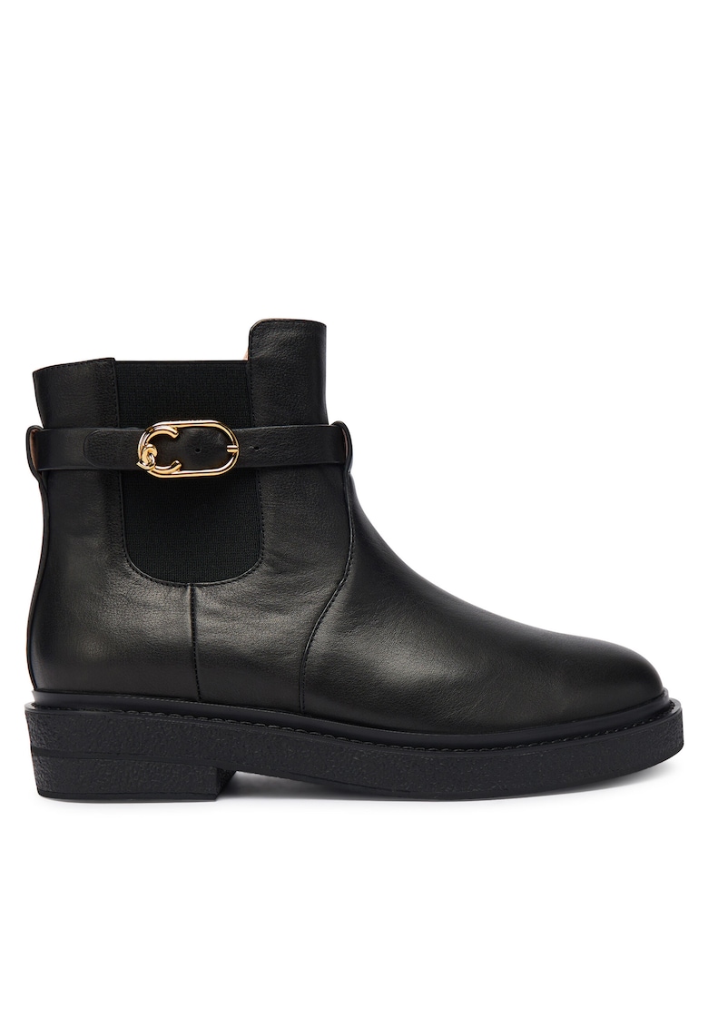 Botine dama - piele naturala - negru - fermoar -