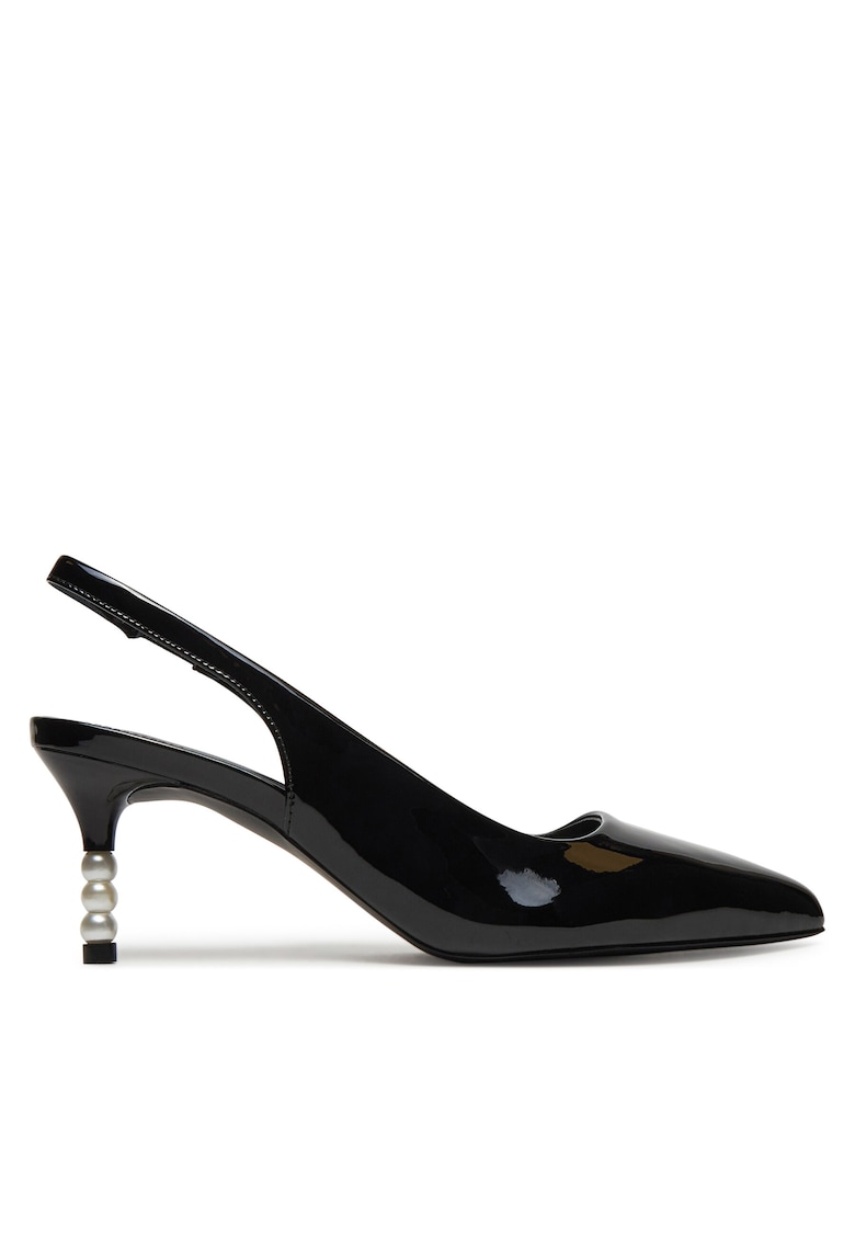 Sandale dama - cu toc - piele naturala - negru