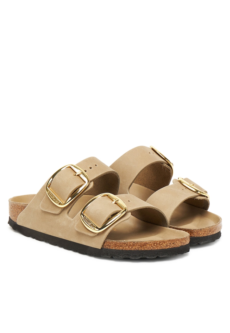 Papuci dama Arizona Big Buckle - piele naturala - maro -