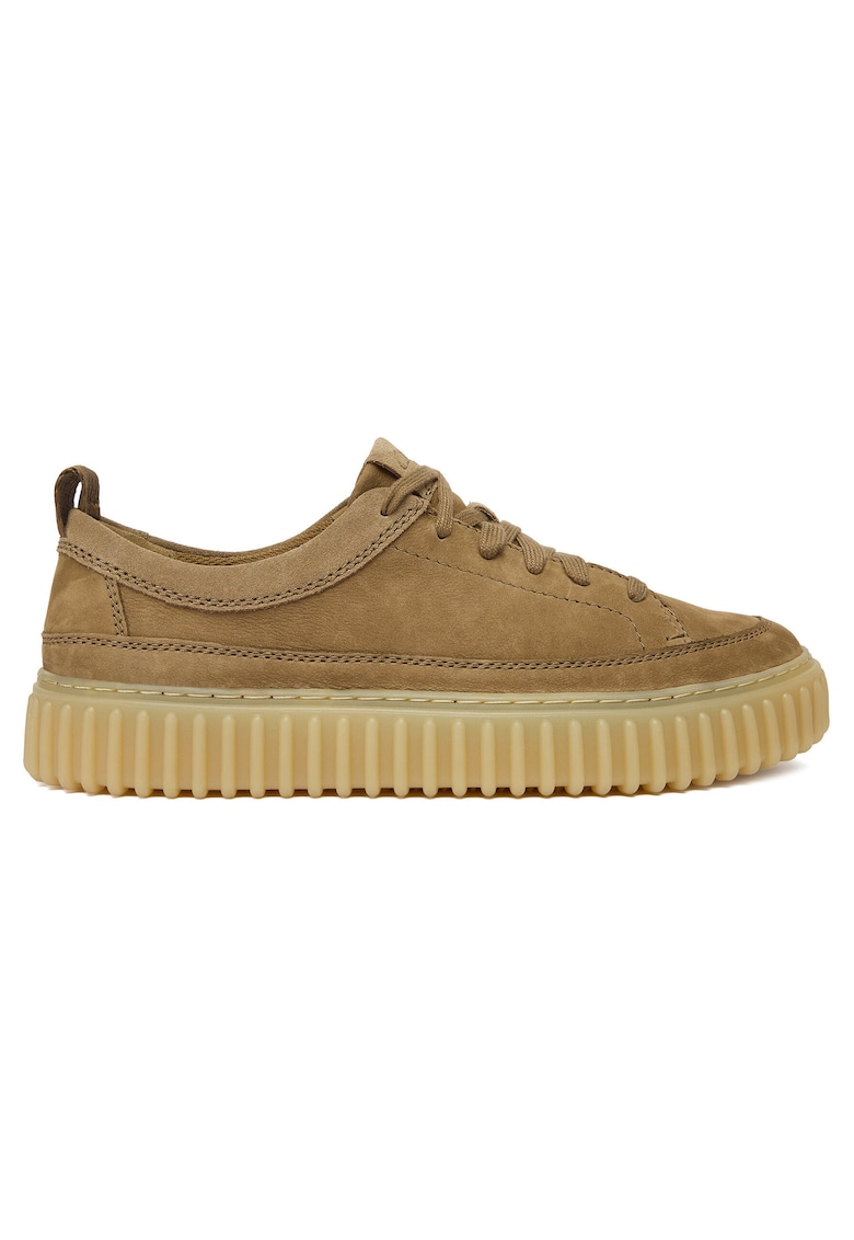 Tenisi barbati Torhill Lace - piele naturala - maro