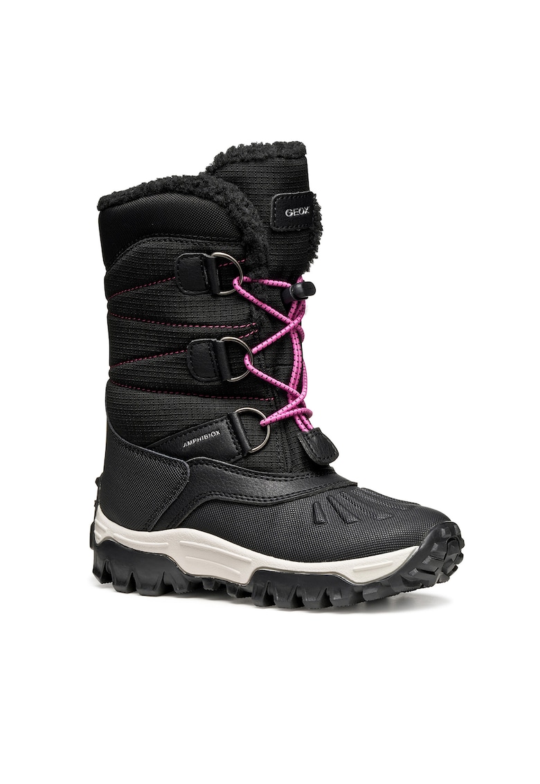 Geox Cizme sport fete textil - negru/fucsia