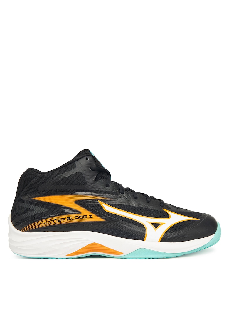 Pantofi sport barbati Thunder Blade Z Mid - Negru/Tangelo/Verde Gheata - piele ecologica