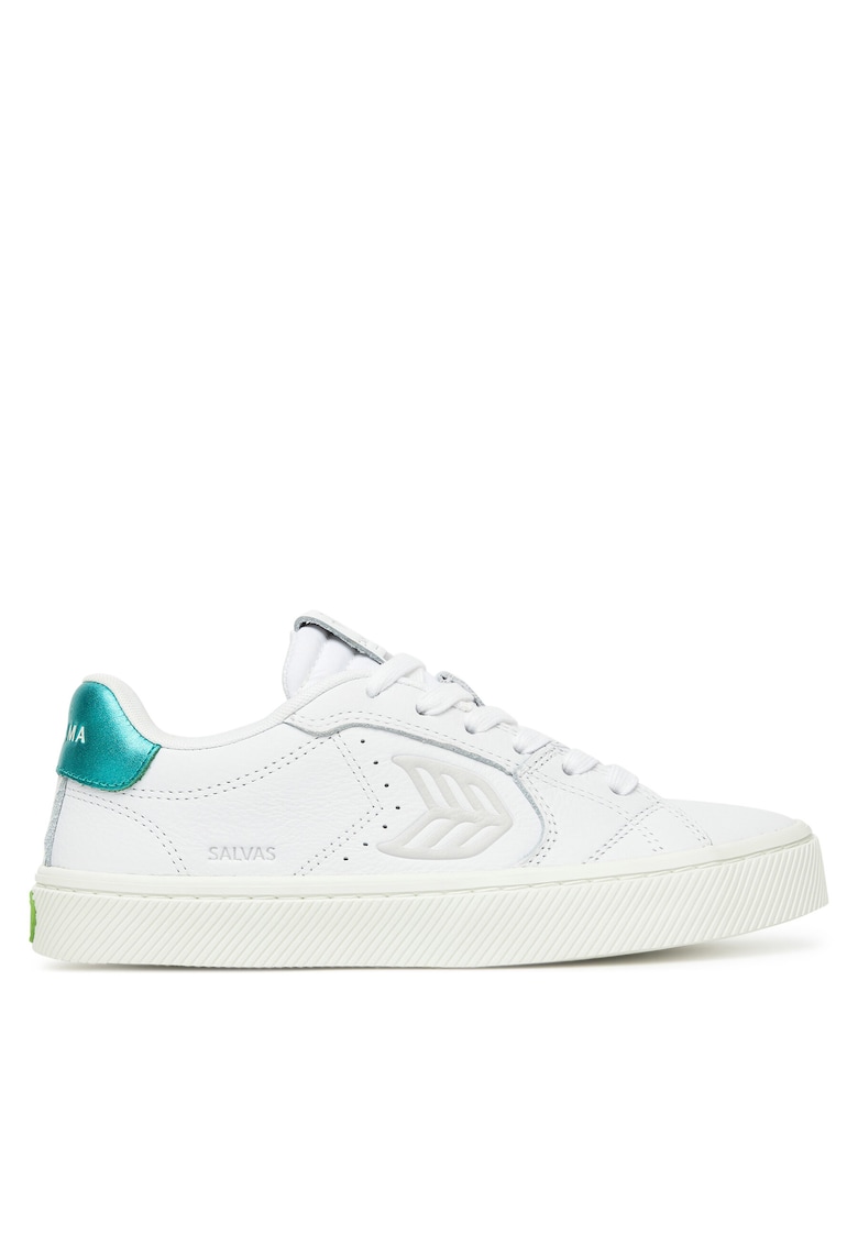 Pantofi sport dama Alb - piele naturala - detalii metalice