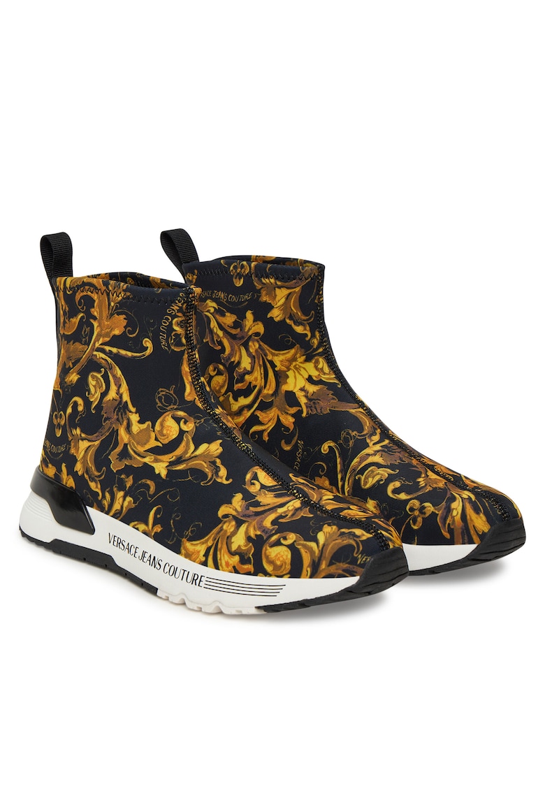Botine de dama - material textil - negru -