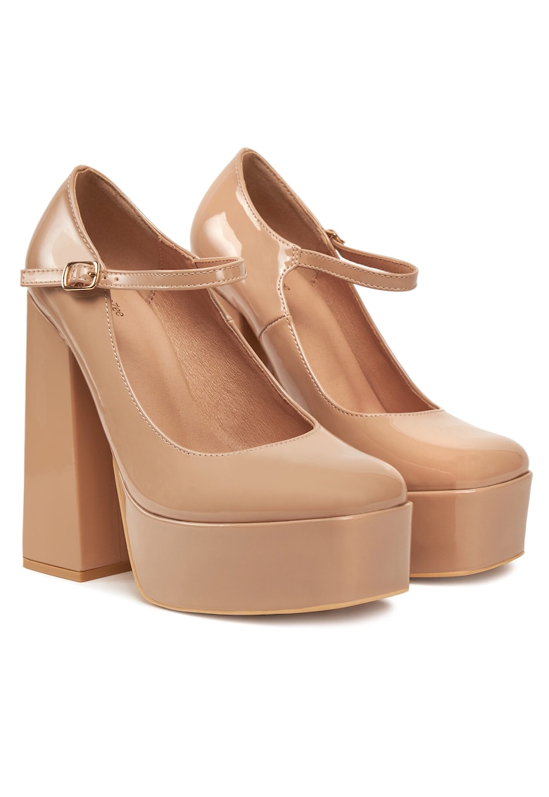 Pantofi dama - clasic - bej - textil -