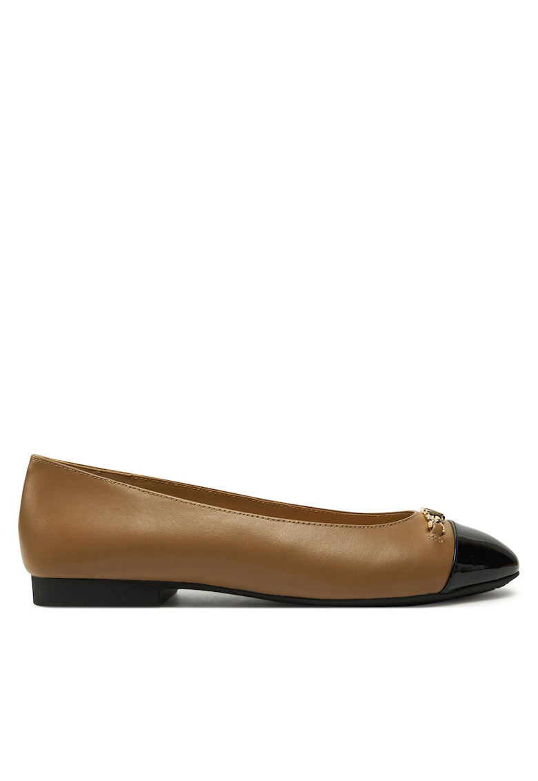 Balerini dama Rebeca - piele naturala - negru/maro - Negru/Maro