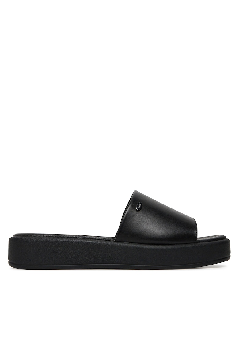 Papuci dama - piele naturala - Negru