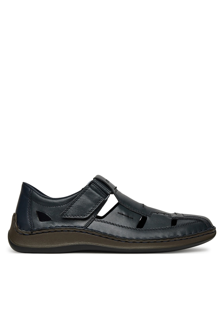 Sandale barbati - piele naturala - albastru - inchidere velcro