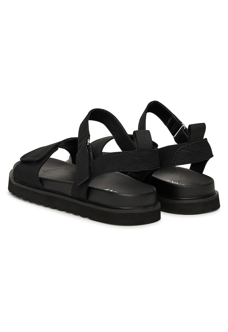 Sandale dama - negru - material sintetic - inchidere cu scai -