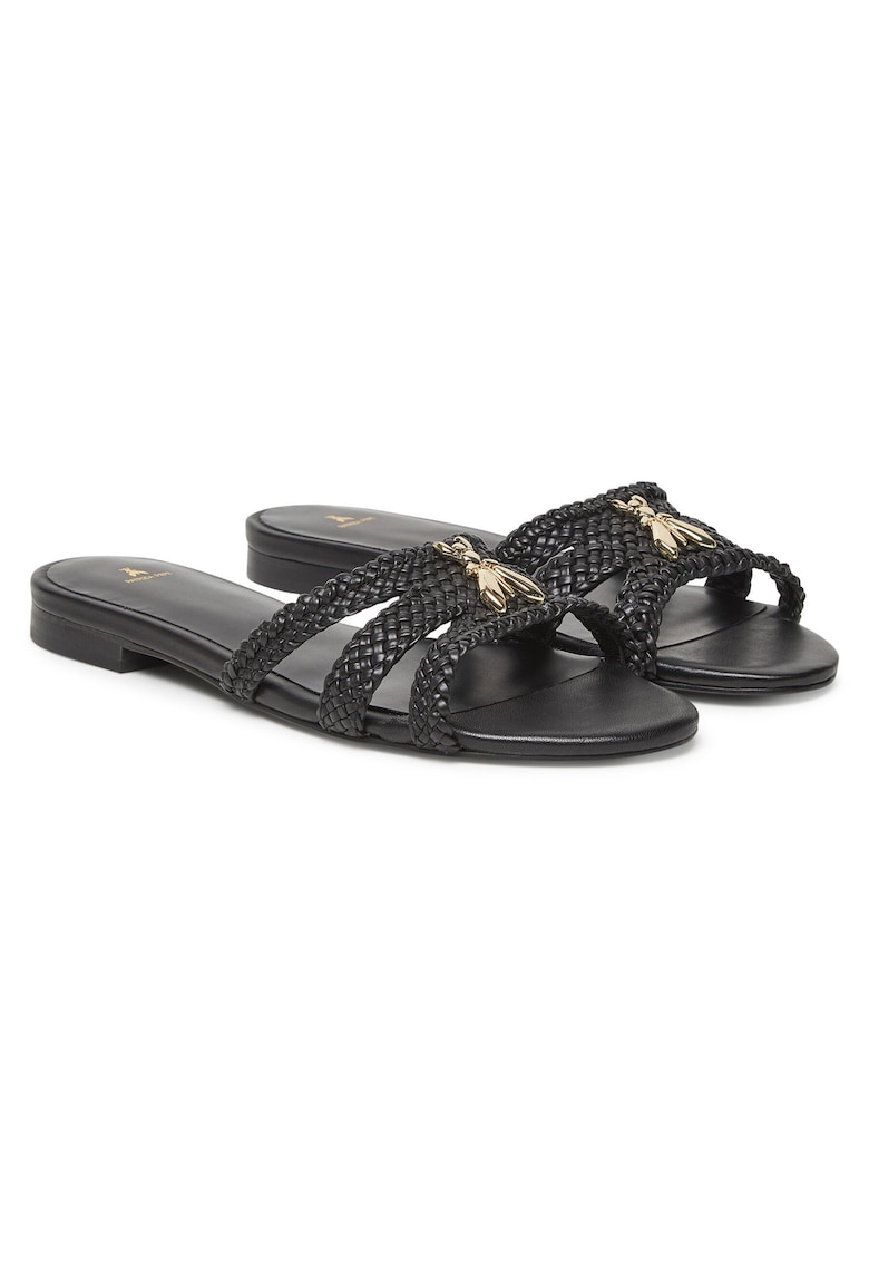 Papuci dama piele naturala - negru